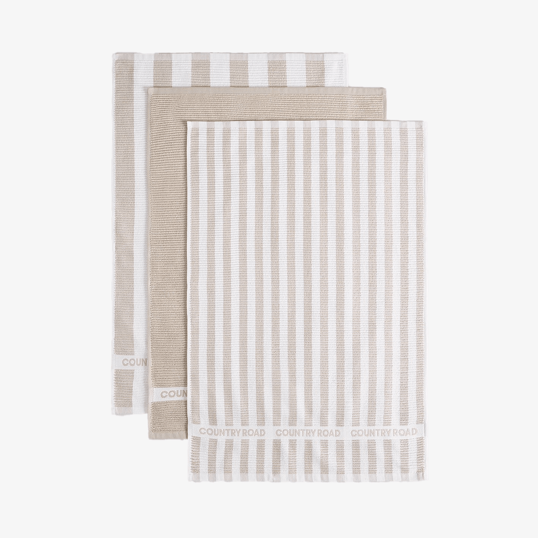 Stripe Australian Cotton Tea Towel Pack of 3 - We Wander